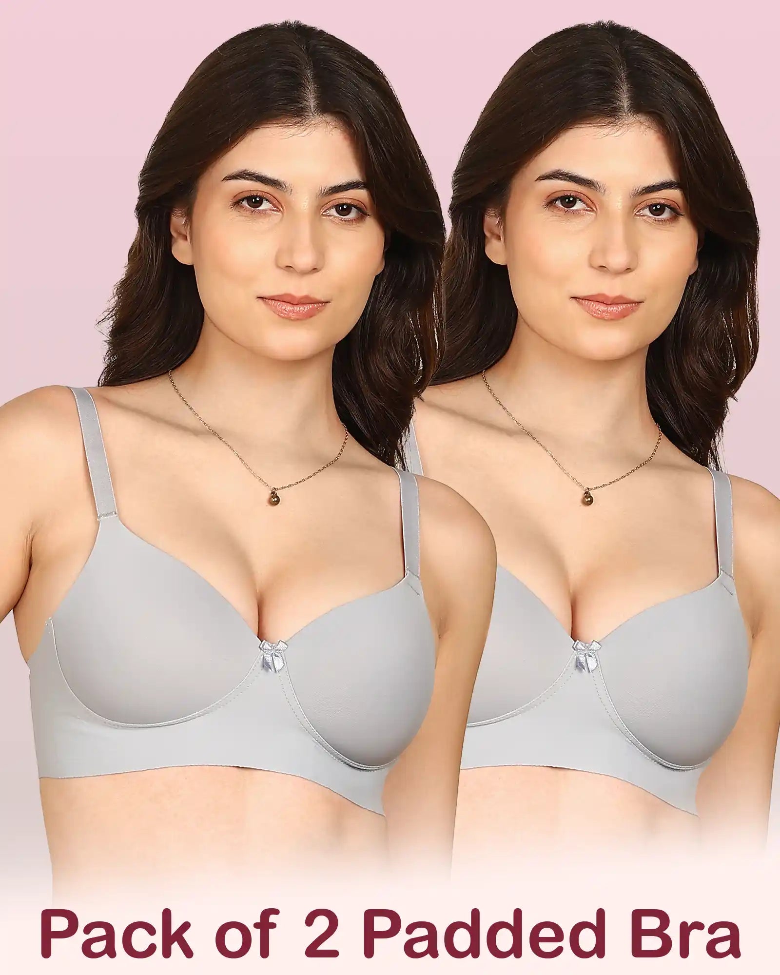 Komli Bonded Polyamide Full Coverage Padded Bra (Level 1 Padding) (KB-5991) (Pack of 2)