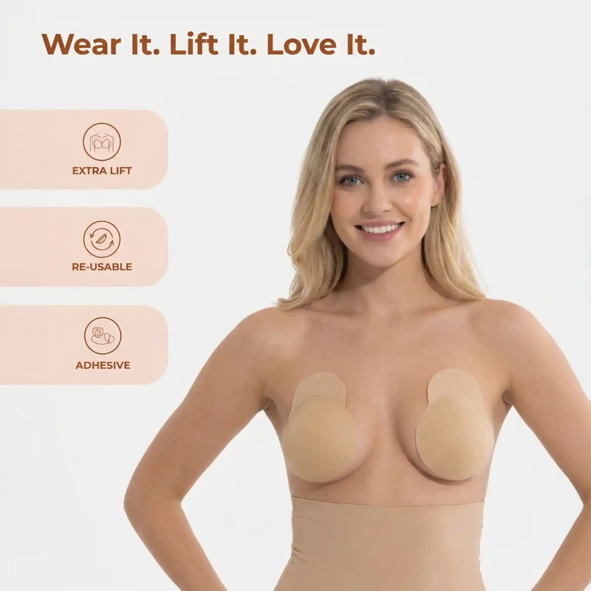 Invisible Everyday Lift Reusable Stick-On Cups