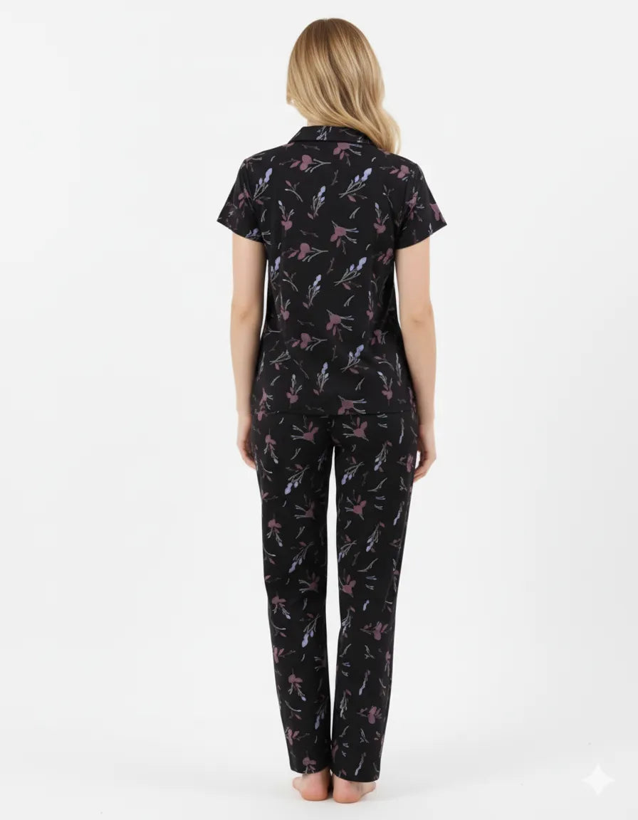 Arolisa Women’s Rayon Lounge Set – Shirt & Pyjama, Relaxed Fit