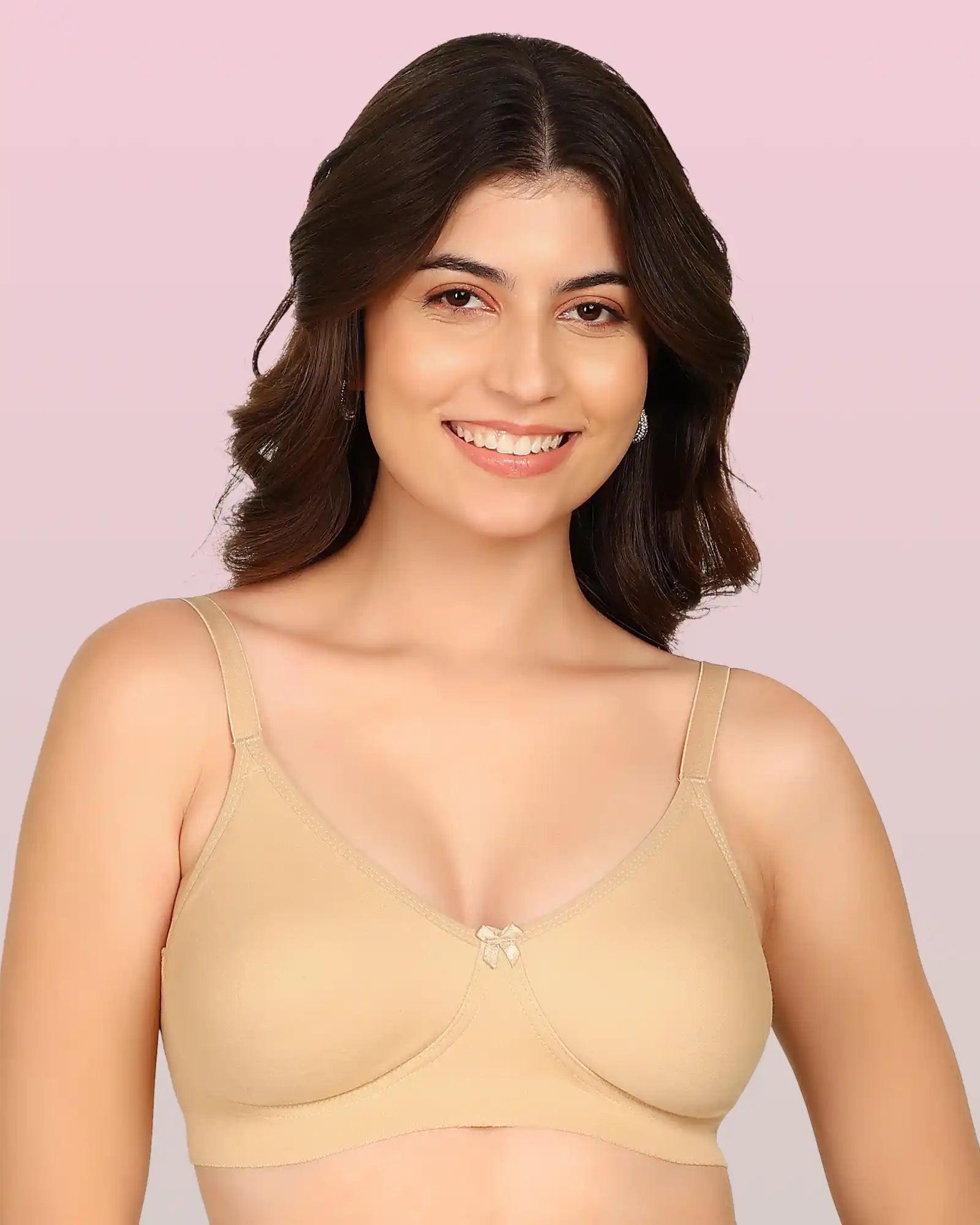 Komli Bonded Breathable Cotton Full Coverage Non-Padded Bra (KB-352-FAWN)