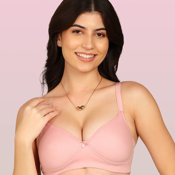 Komli Bonded Breathable Cotton Full Coverage Padded Bra (KB-1013-PLUM)