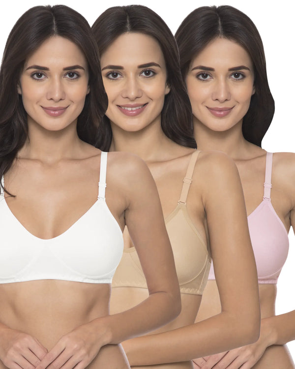 Komli Non Padded Full Coverage T-Shirt Bra (K-83-3PC)