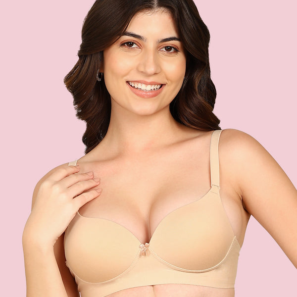 Komli Cotton Bonded Seamless Maximiser Bra (KB-97015-SKIN)