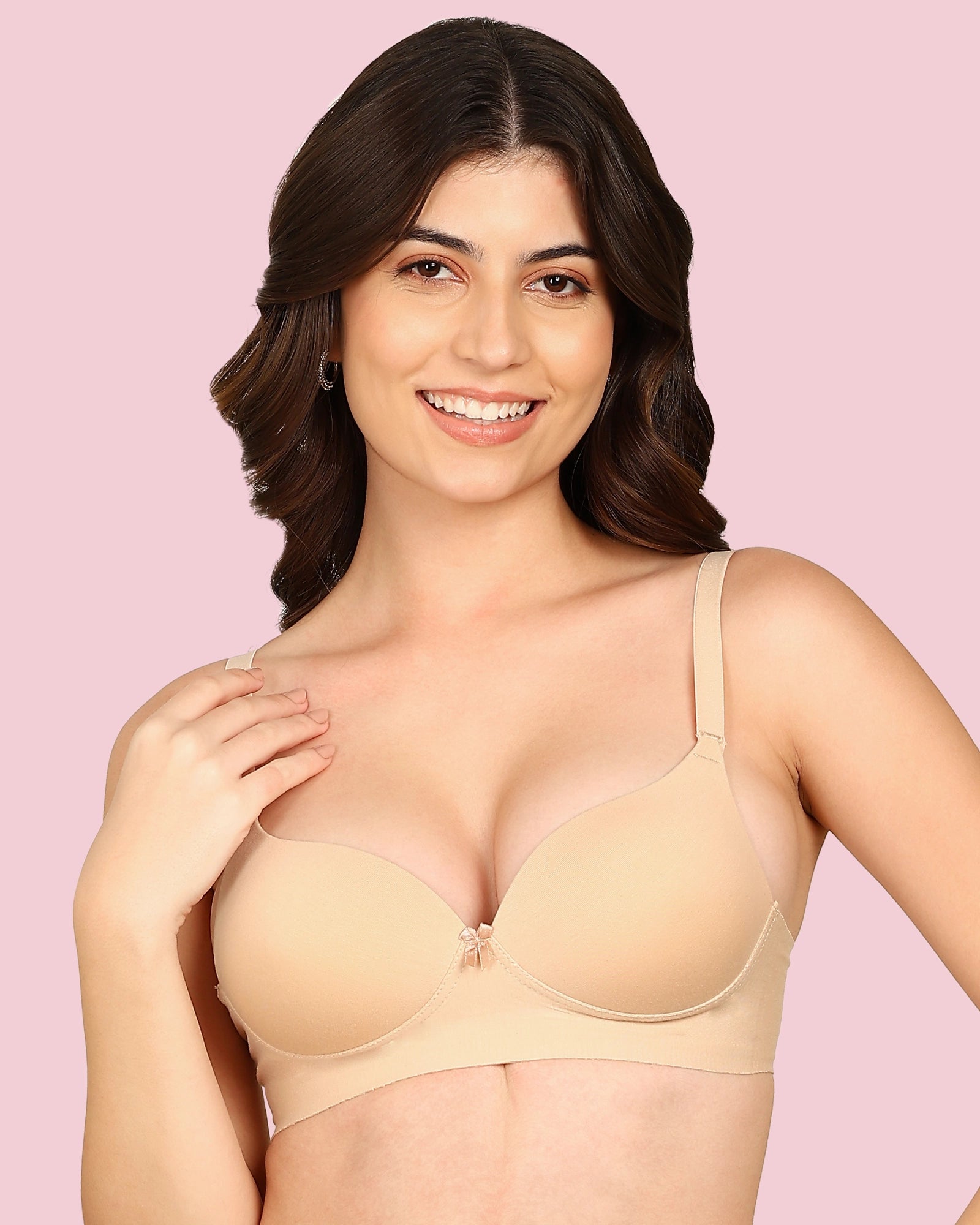 Komli Cotton Bonded Seamless Maximiser Bra (KB-97015-SKIN)