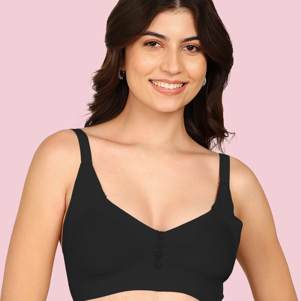 Komli M-Frame Non-Padded Cotton Bonded Seamless Minimiser (KB-9303-BLACK)