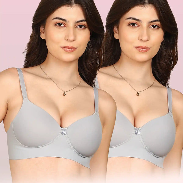 Komli Bonded Polyamide Full Coverage Padded Bra (Level 1 Padding) (KB-5991) (Pack of 2)