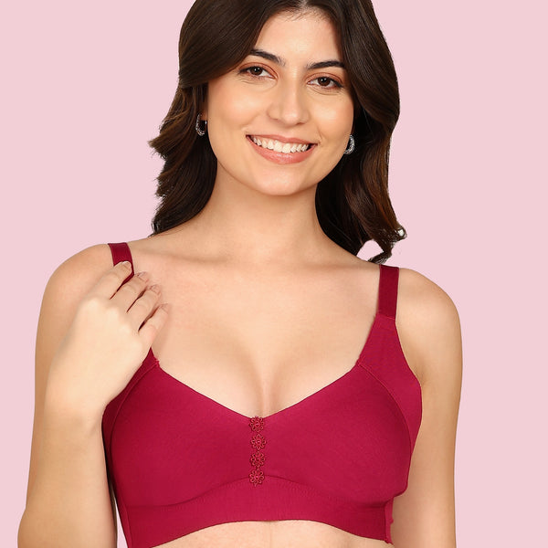 Komli M-Frame Non-Padded Cotton Bonded Seamless Minimiser (KB-9303-WINE)
