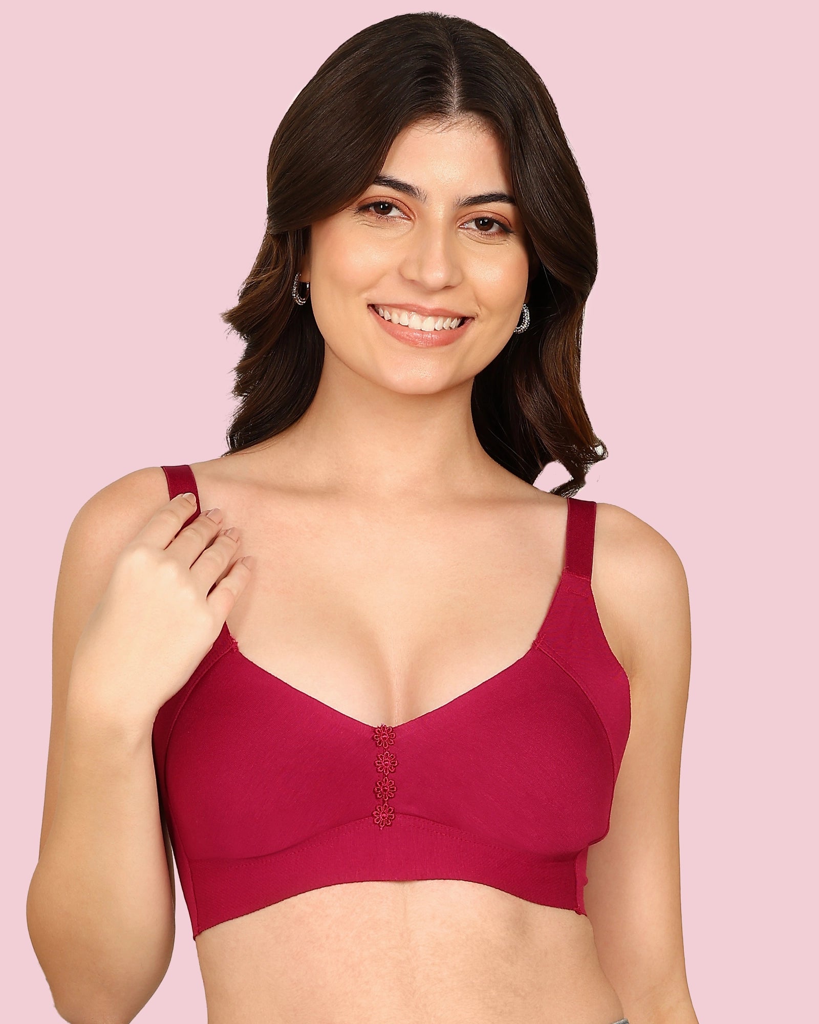 Komli M-Frame Non-Padded Cotton Bonded Seamless Minimiser (KB-9303-WINE)