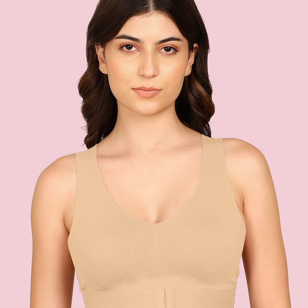 Komli Cotton Bonded Seamless Non-Padded Invisi-Gym Bra (KB-995-SKIN)
