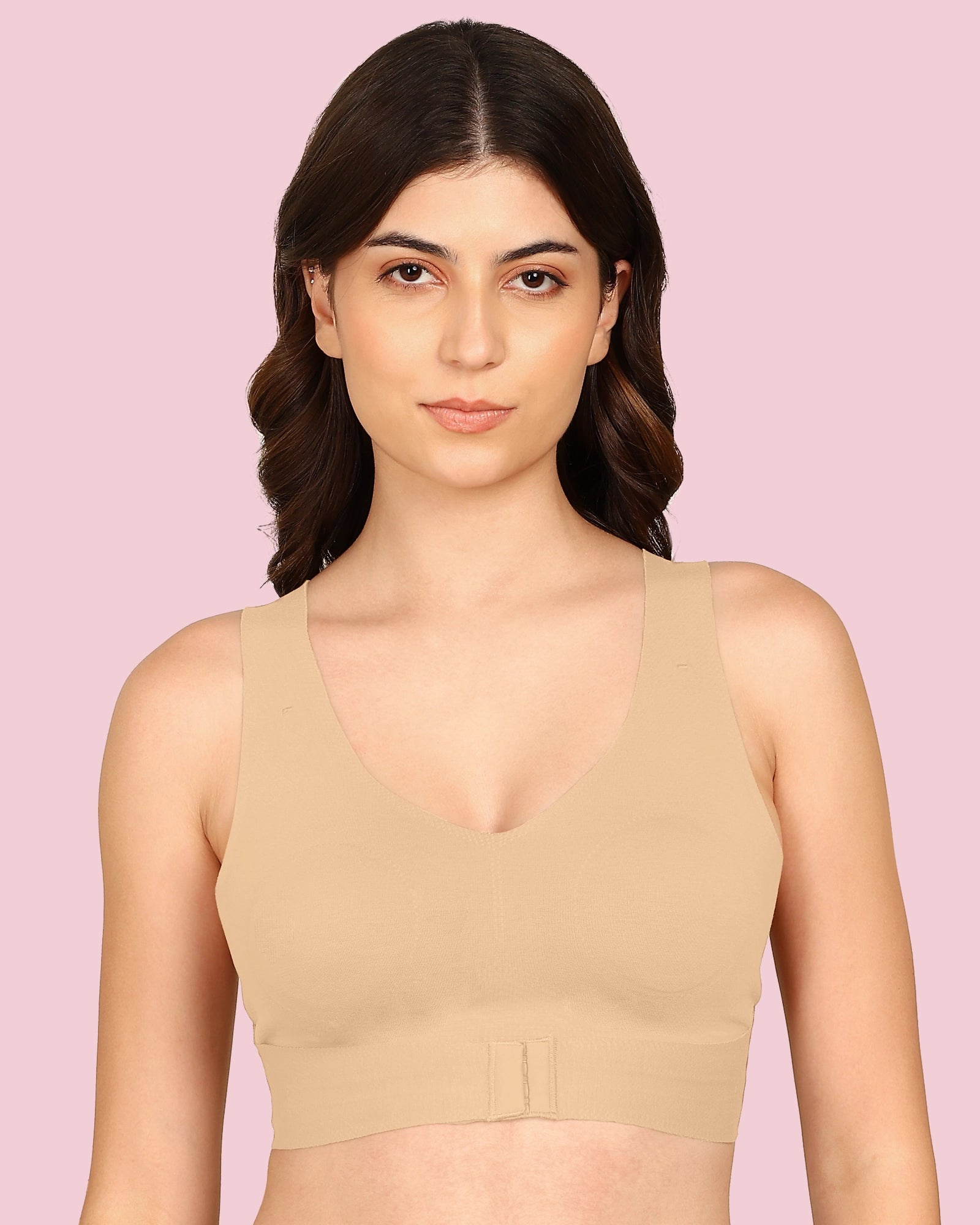 Komli Cotton Bonded Seamless Non-Padded Invisi-Gym Bra (KB-995-SKIN)