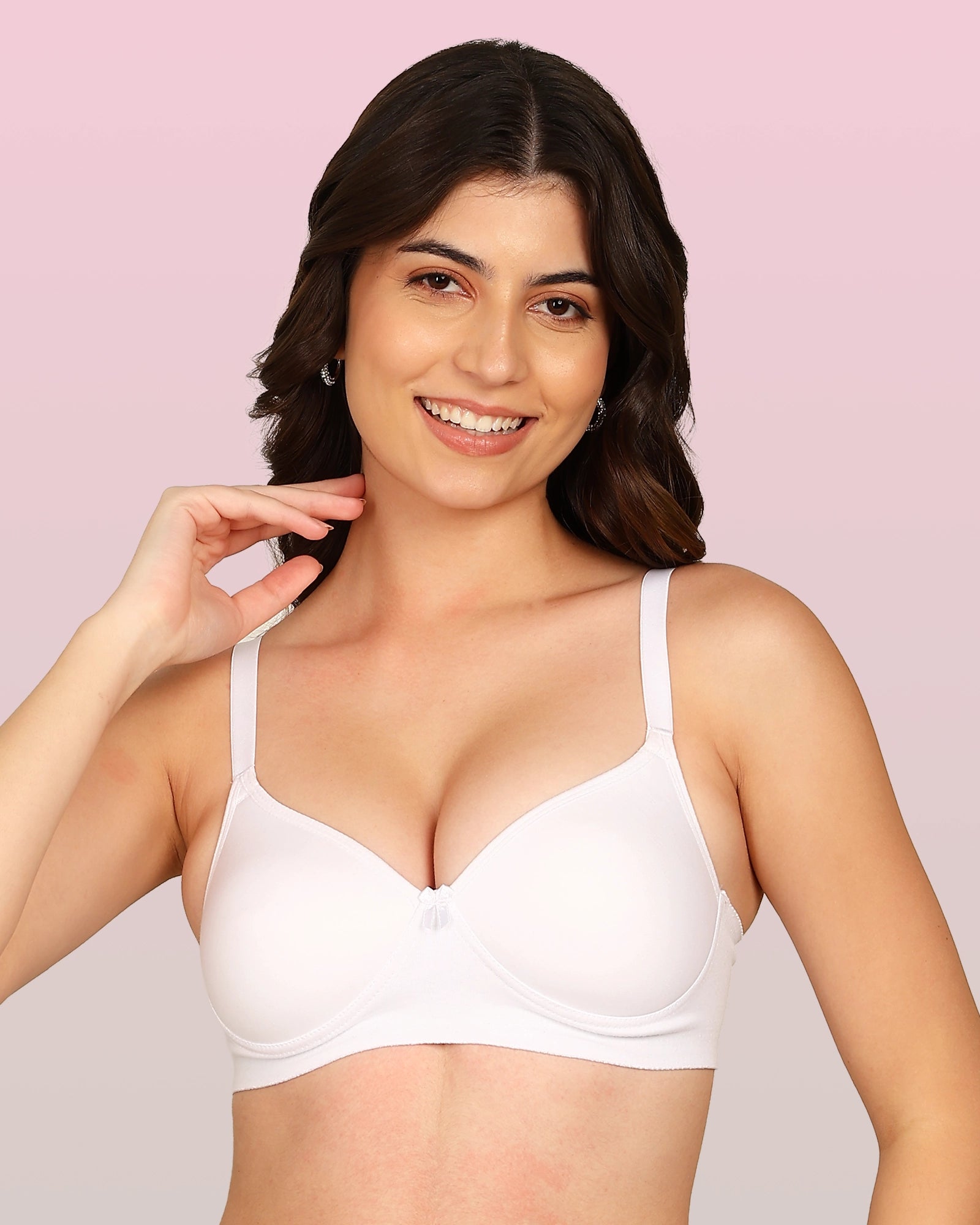 Komli Bonded Breathable Cotton Full Coverage Padded Bra (KB-1013-WHITE)