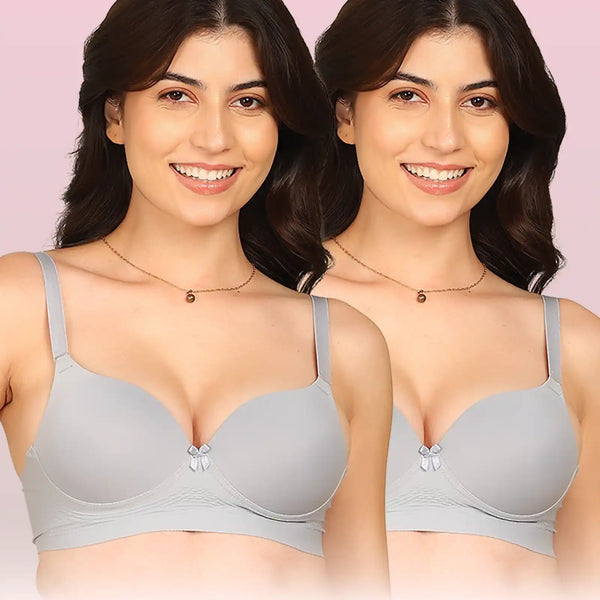 Komli Bonded Polyamide Push-Up 3/4 Coverage Maximiser Bra (Level 2 Padding) (KB-5107) (Pack of 2)