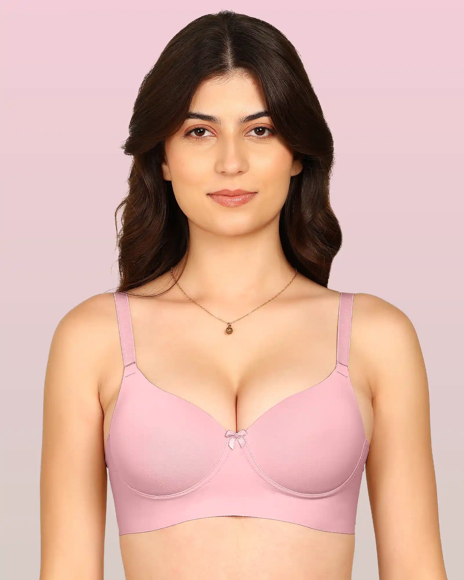 Komli Bonded Polyamide Push-Up 3/4 Coverage Bra (Level 3 Padding (KB-5301-PLUM)