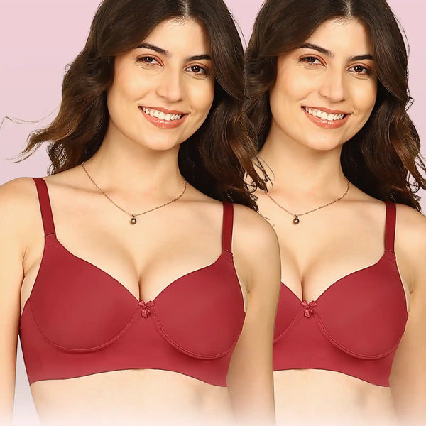 Komli Bonded Polyamide Push-Up 3/4 Coverage Bra (Level 3 Padding) (KB-5301) (Pack of 2)