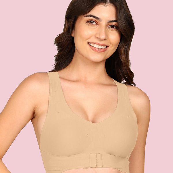 Komli Cotton Bonded Seamless Padded Invisi-Gym Bra (KB-997-SKIN)