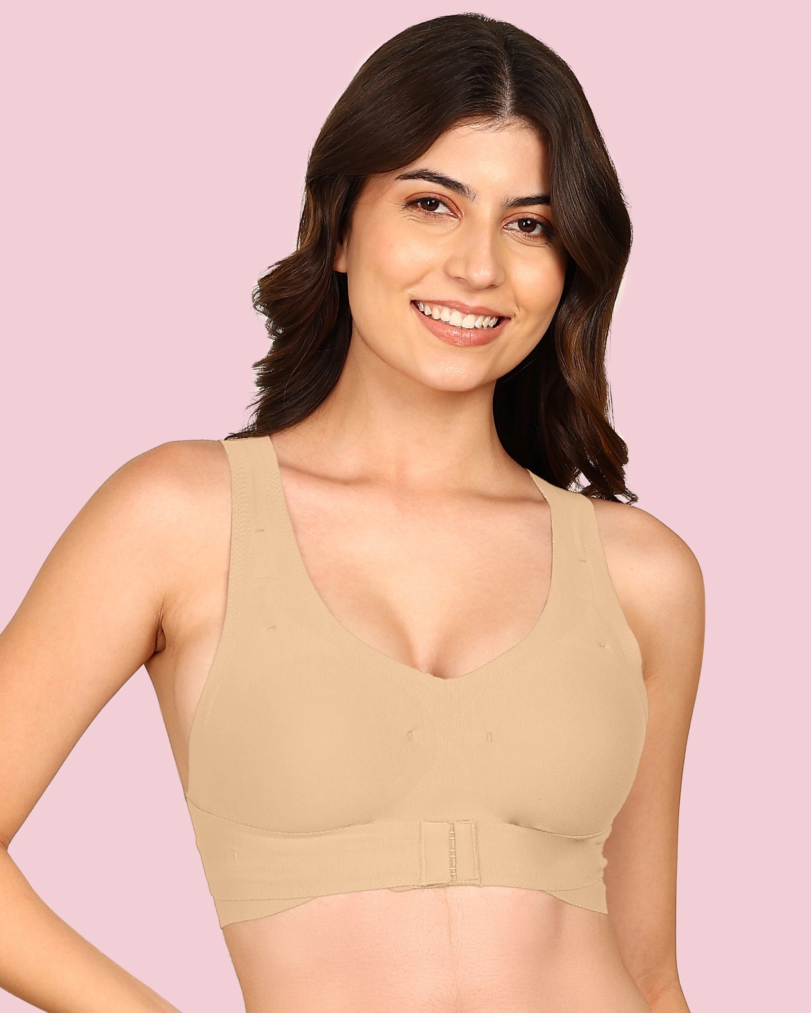 Komli Cotton Bonded Seamless Padded Invisi-Gym Bra (KB-997-SKIN)