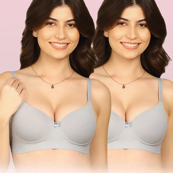 Komli Bonded Polyamide Push-Up 3/4 Coverage Bra (Level 3 Padding) (KB-5301) (Pack of 2)