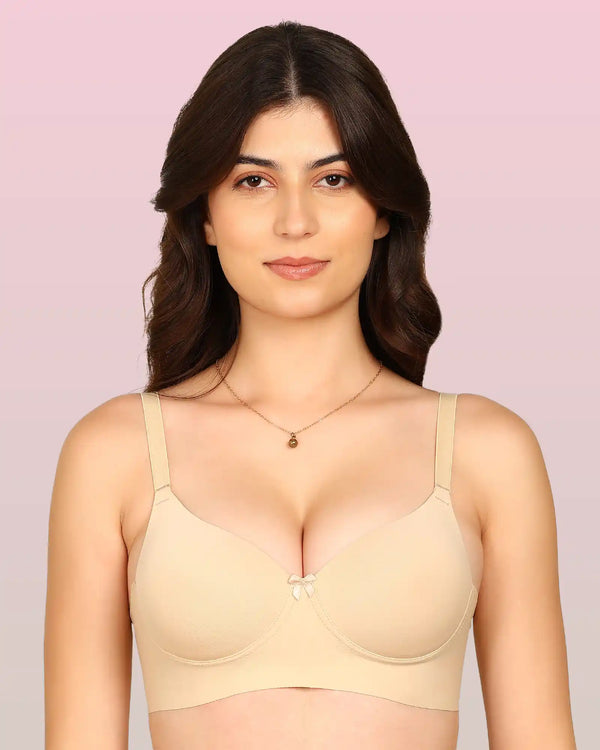 Komli Bonded Polyamide Push-Up 3/4 Coverage Bra (Level 3 Padding (KB-5301-SKIN)