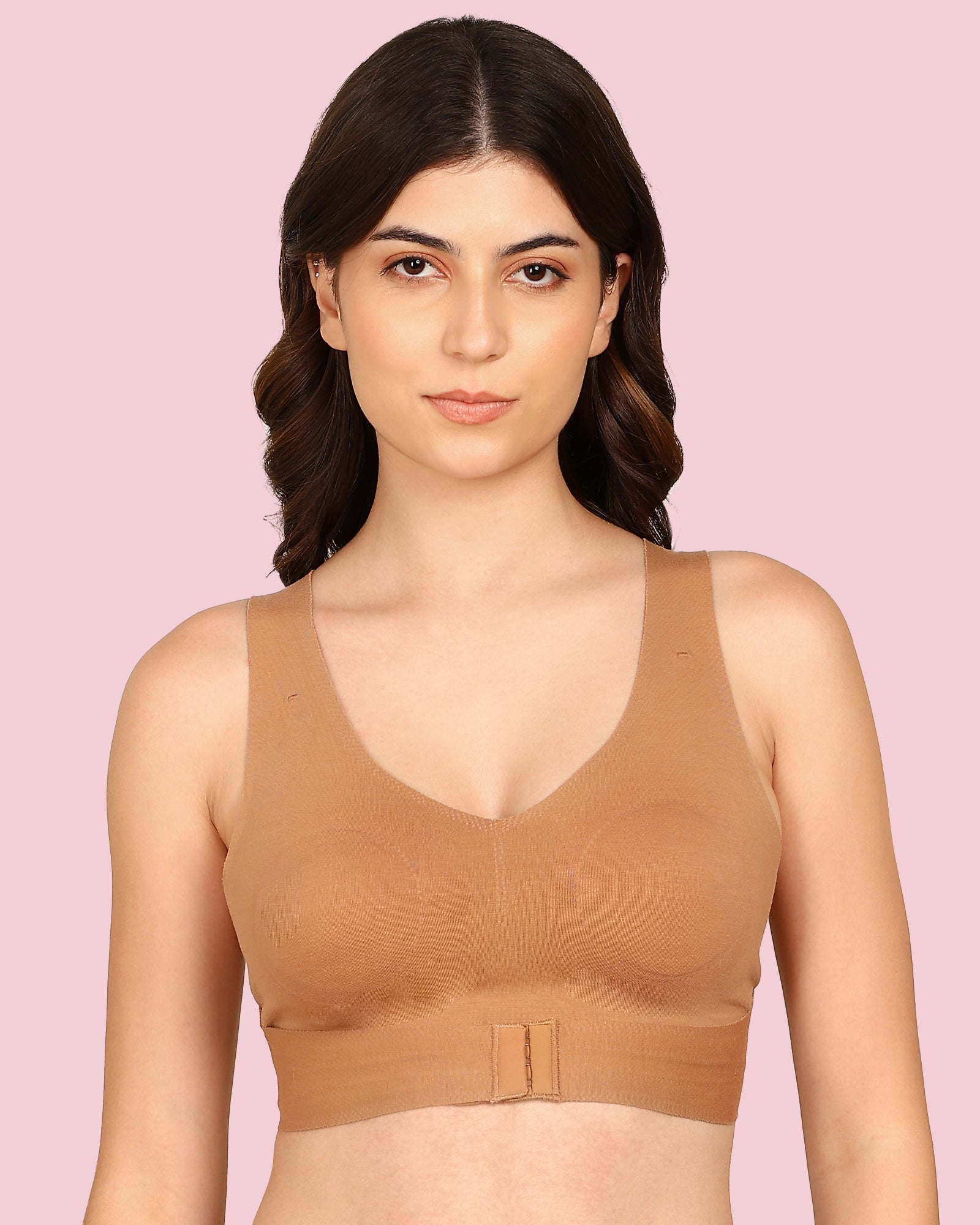 Komli Cotton Bonded Seamless Non-Padded Invisi-Gym Bra (KB-995-FAWN)