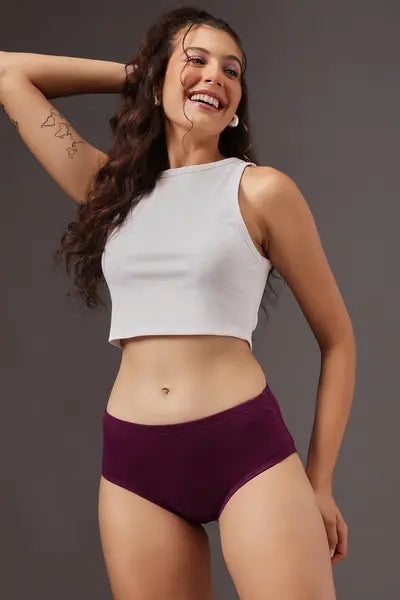 Komli Cotton Classic Antimicrobial Hipster Panty Soft, Breathable & Stain-Resistant Everyday Comfort (Pack of 6)