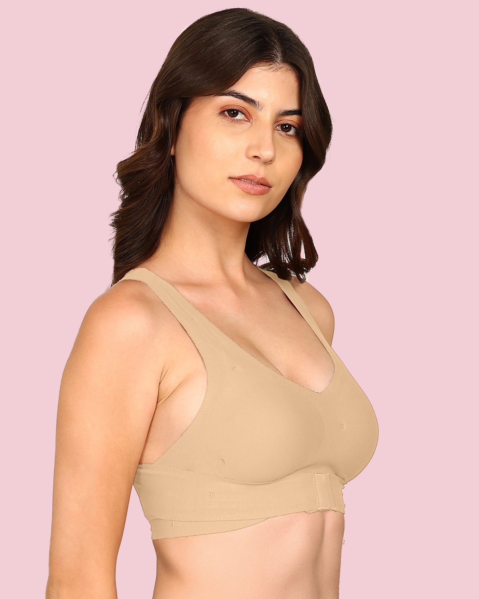 Komli Cotton Bonded Seamless Padded Invisi-Gym Bra (KB-997-SKIN)