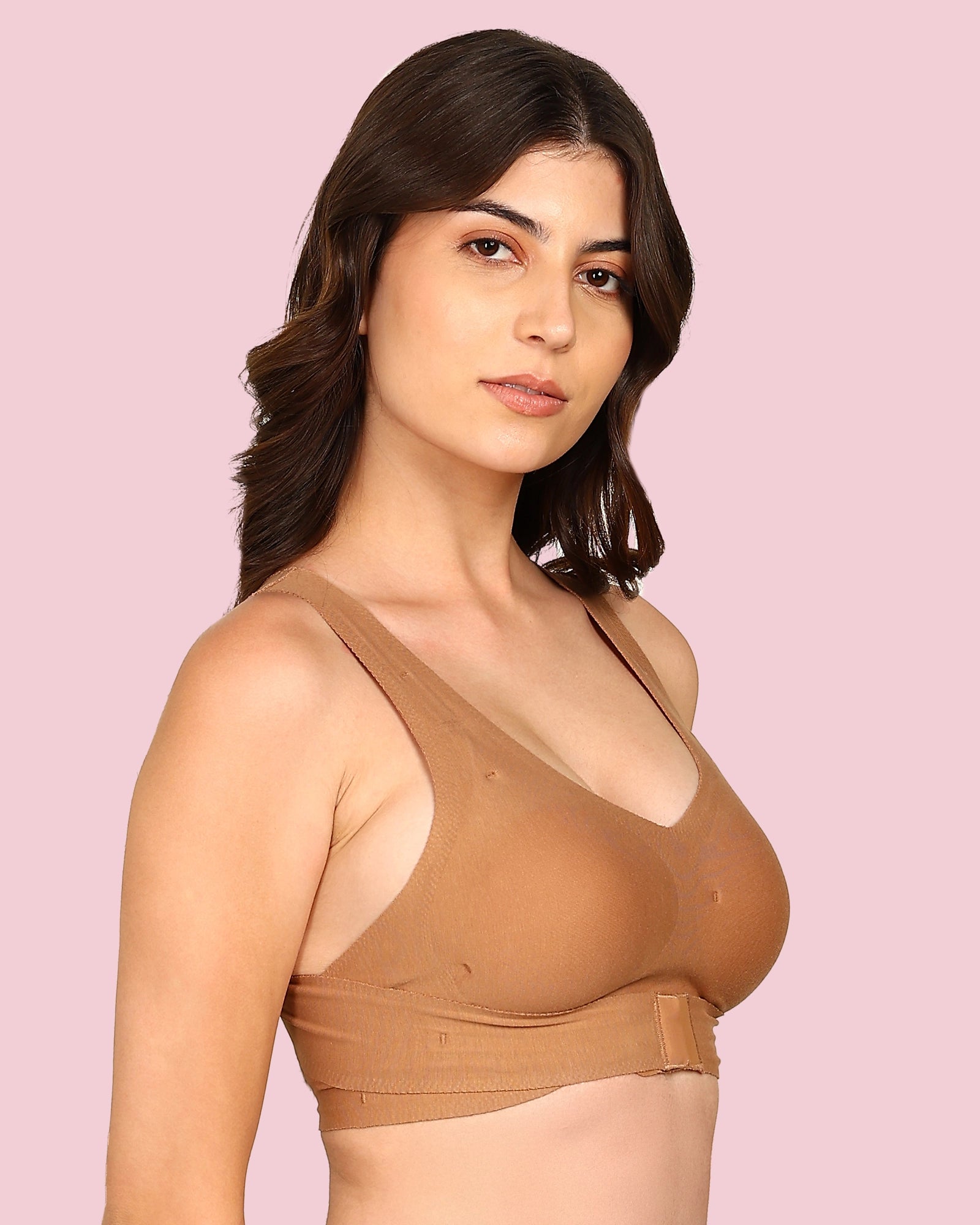 Komli Cotton Bonded Seamless Padded Invisi-Gym Bra (KB-997-FAWN)