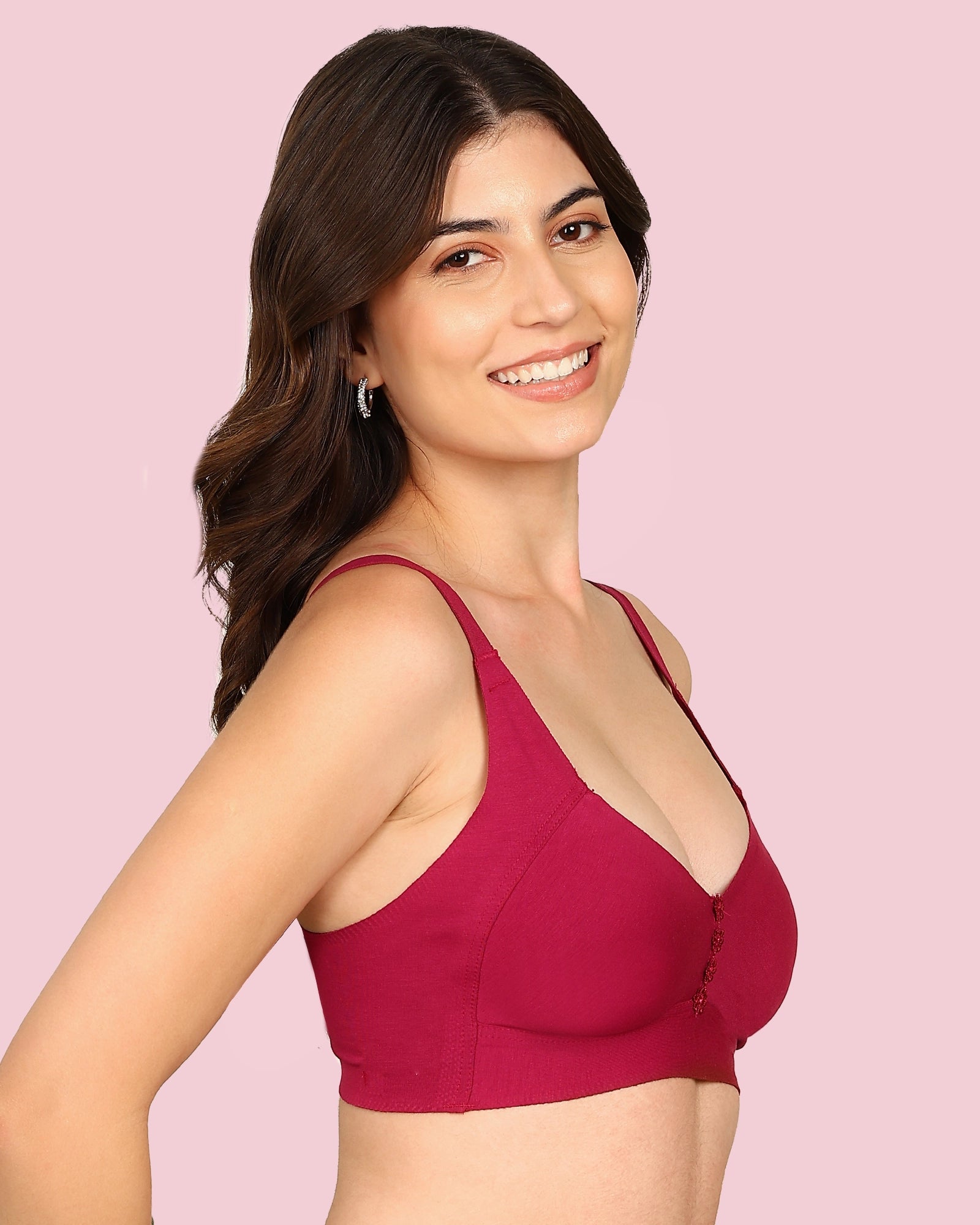 Komli M-Frame Non-Padded Cotton Bonded Seamless Minimiser (KB-9303-WINE)