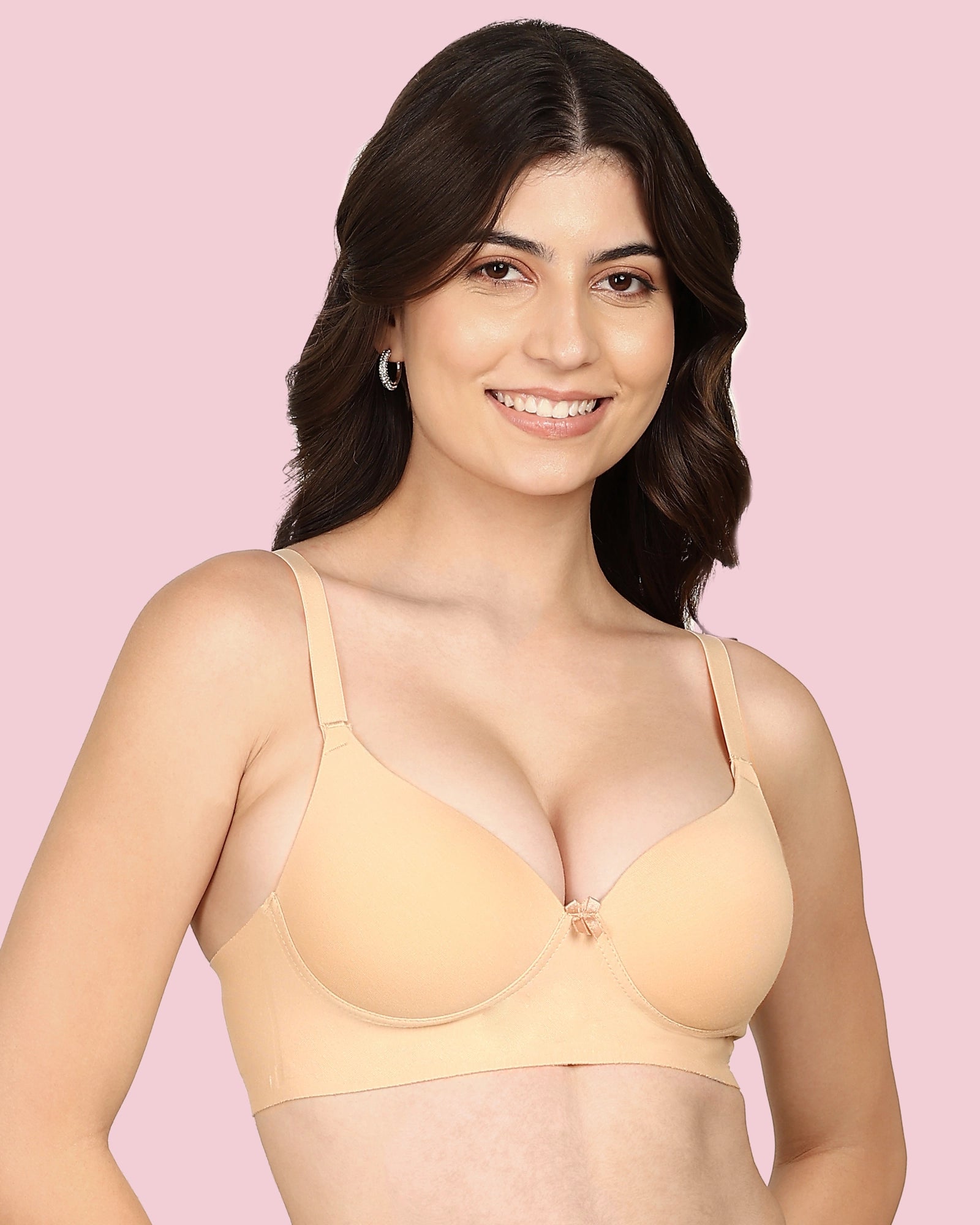 Komli Cotton Bonded Seamless Push-Up Bra (KB-93510-SKIN)