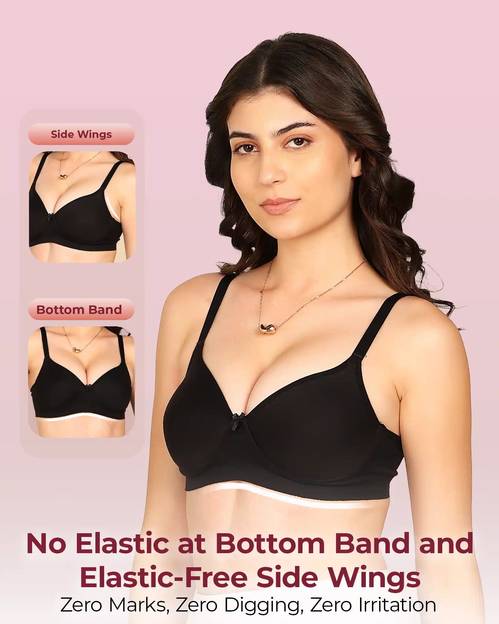 Komli Bonded Breathable Cotton Full Coverage Padded Bra (KB-1013)